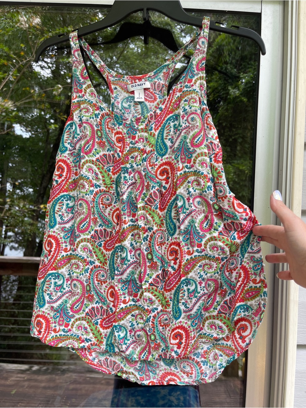 Old Navy Multicolor Paisley Racerback Tank Top